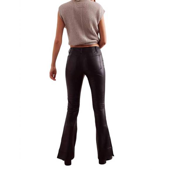 NEW FREE PEOPLE level up vegan flare jean in tea - Picture 2 of 3